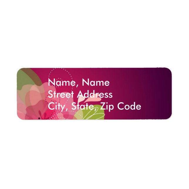 Violet Floral Wedding Address Label (Front)