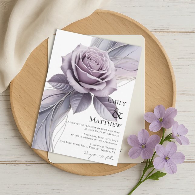 Violet Floral Wedding Invitation (Creator Uploaded)