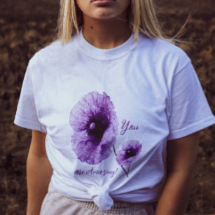 Violet Floral Women's Plus-Size Basic T-Shirt Plus Size T-Shirt