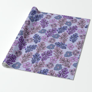 Violet Floral Wrapping Paper