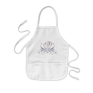 Violet Flourish Rose Designer Bib Kids Apron