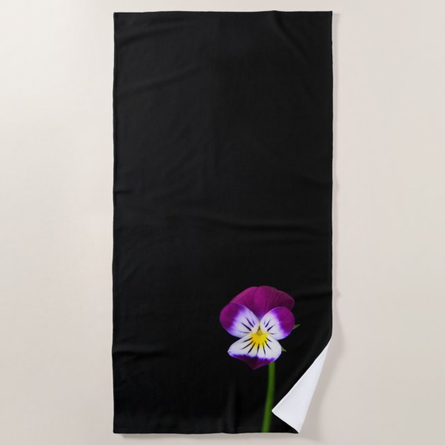 Violet Flower btcna Beach Towel (Front)