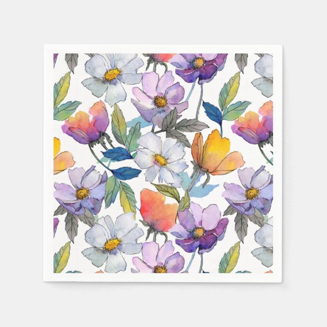 Violet Flower Coaster Napkin (Front)