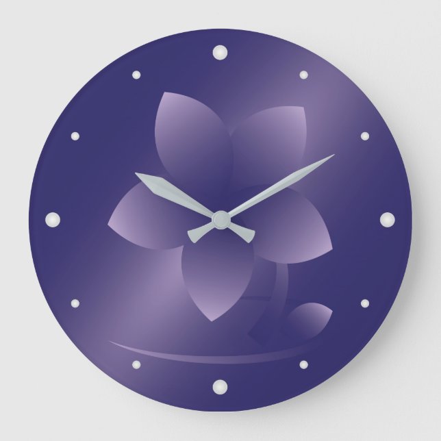 Violet flower large clock (Front)