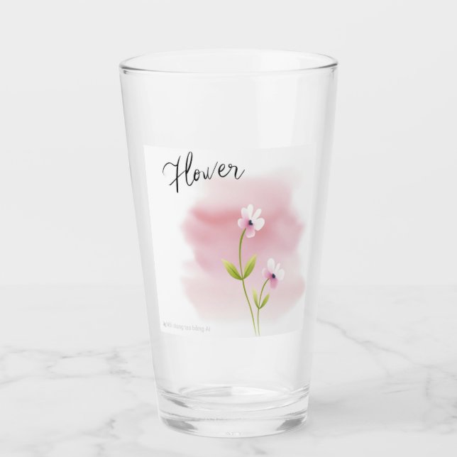 Violet Flower Mug Glass (Front)
