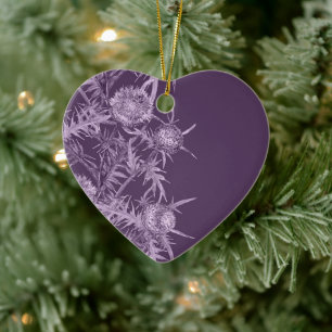 violet flower pattern ceramic tree decoration