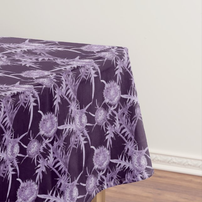 violet flower pattern tablecloth (In Situ)
