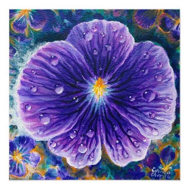 Violet flower poster (Front)