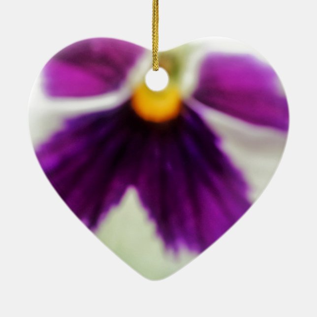 Violet Flower, Purple White Ceramic Tree Decoration (Back)