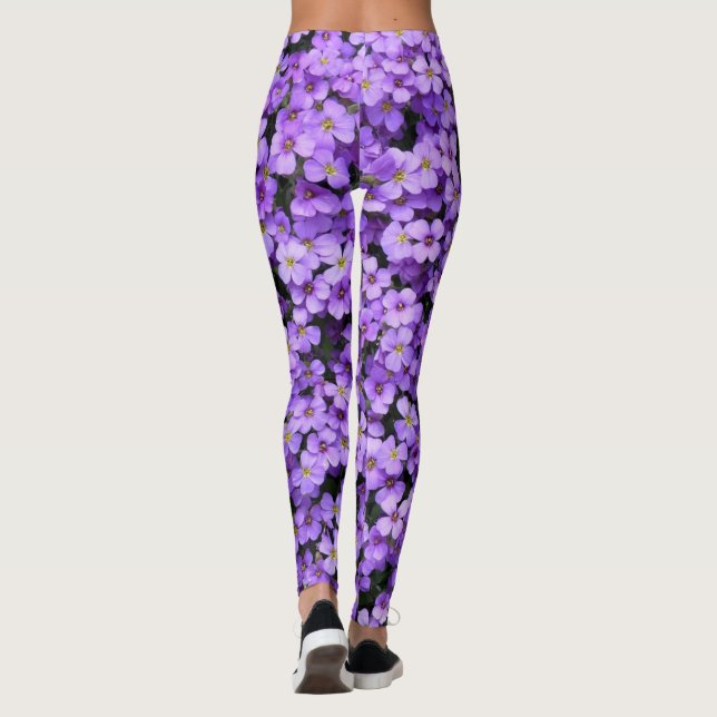 Violet Flowers 3 Leggings (Back)