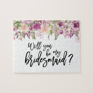 Violet Flowers   Bridesmaid Proposal Puzzle