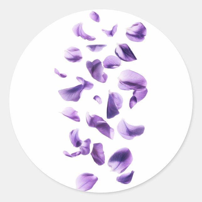 violet flowers classic round sticker (Front)