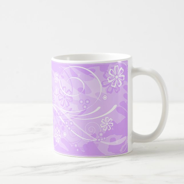 violet flowers coffee mug (Right)