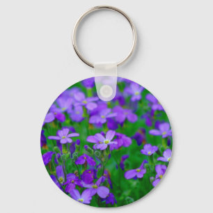 Violet Flowers Keychain