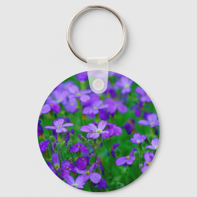 Violet Flowers Keychain (Front)