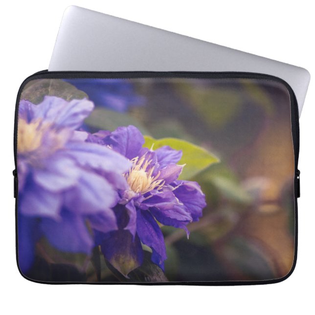 Violet flowers laptop sleeve (Front)