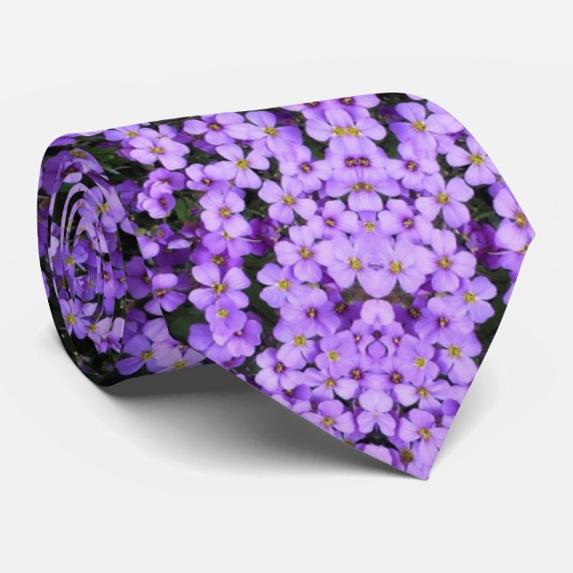 Violet Flowers Neck Tie Violets (Rolled)