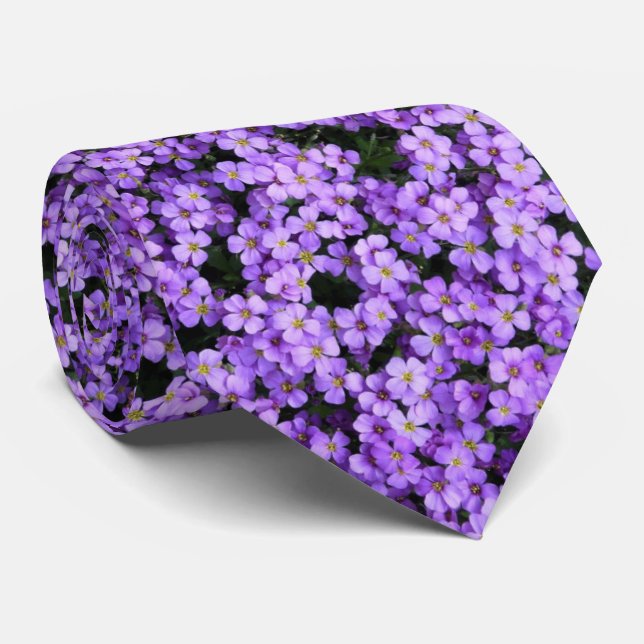 Violet Flowers Neck Tie Violets Spring (Rolled)
