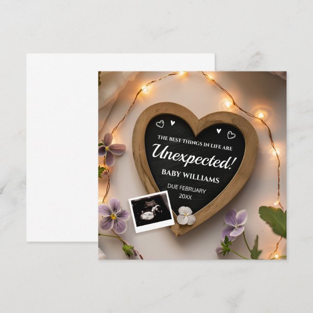 Violet Flowers Pregnancy Announcement (Front/Back)