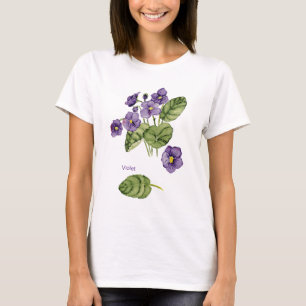 violet flowers purple watercolor T-Shirt