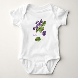 Violet flowers purple watercolor T-Shirt Baby Bodysuit
