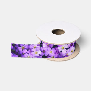 Violet Flowers Ribbon Satin Ribbon