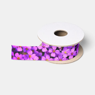 Violet Flowers Ribbon Violets Satin Ribbon