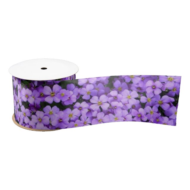 Violet Flowers Ribbon Violets Satin Ribbon