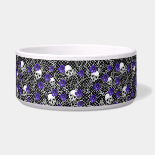 Violet flowers, skulls and lace 
