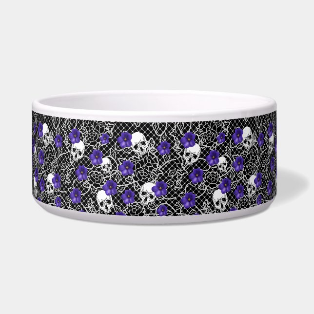 Violet flowers, skulls and lace  (Front)