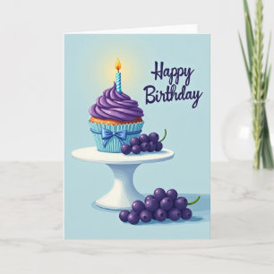 Violet Frosted Birthday Card