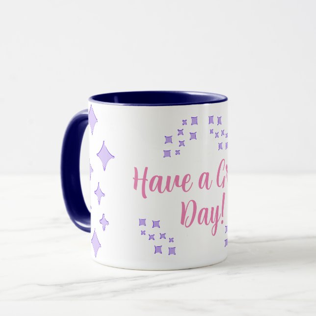 Violet Frosted Stars Pattern Mug Customisable  (Front Left)