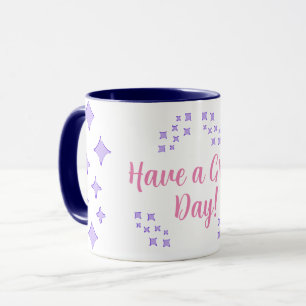 Violet Frosted Stars Pattern Mug Customizable 