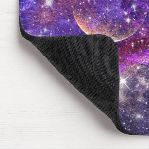 Violet Galaxy Milky Way With Planet Mouse Mat