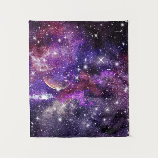 Violet Galaxy Milky Way With Planet Tapestry (Front)
