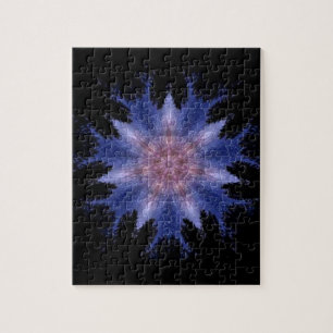 Violet geometric star black sky jigsaw puzzle
