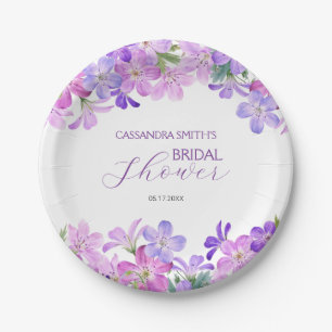 Violet Geranium Bridal Brunch Shower  Paper Plate