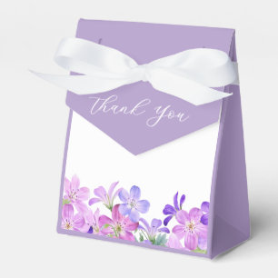 Violet Geranium Floral Bridal Shower Favour Box