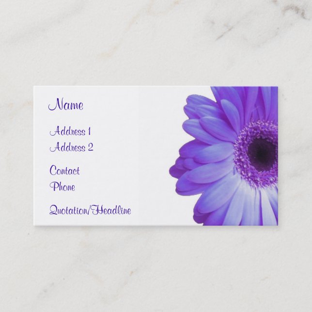 Violet Gerbera Business Card (Front)