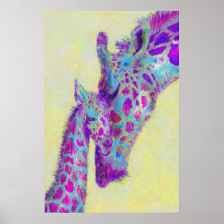 violet giraffes print