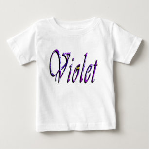 Violet, Girls Name, Logo, Baby's White T-shirt