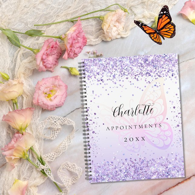 Violet glitter butterfly 2026 planner (Creator Uploaded)