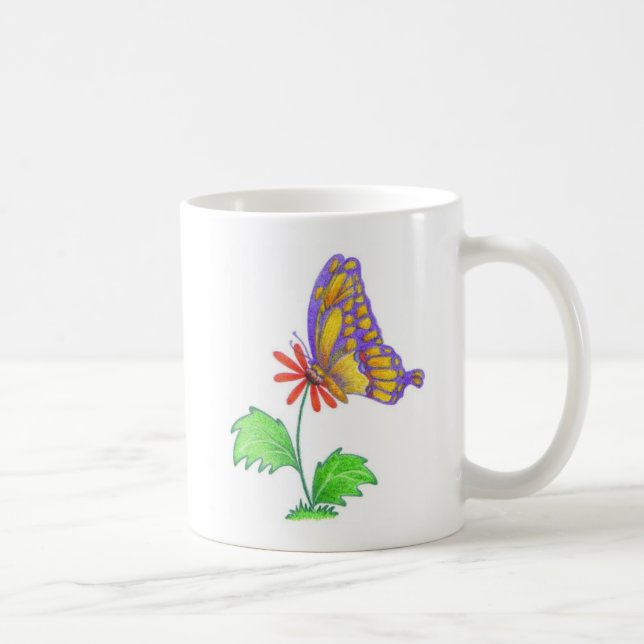 "Violet & Gold Butterfly" Mug (Right)