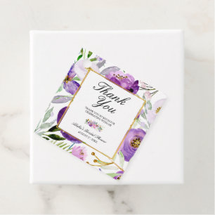 Violet & Gold Floral Bridal Shower Thank You Favour Tags