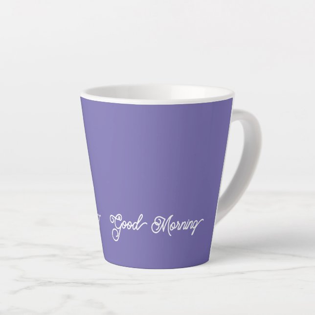 Violet Good Morning  Latte Mug (Right Angle)
