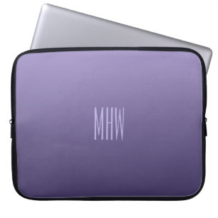 Violet Gradient custom monogram laptop sleeve