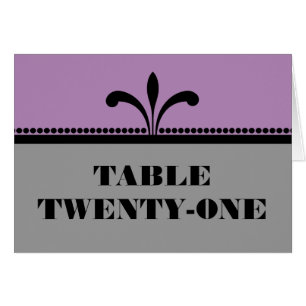Violet/Gray Fancy Art Deco Table Number Card
