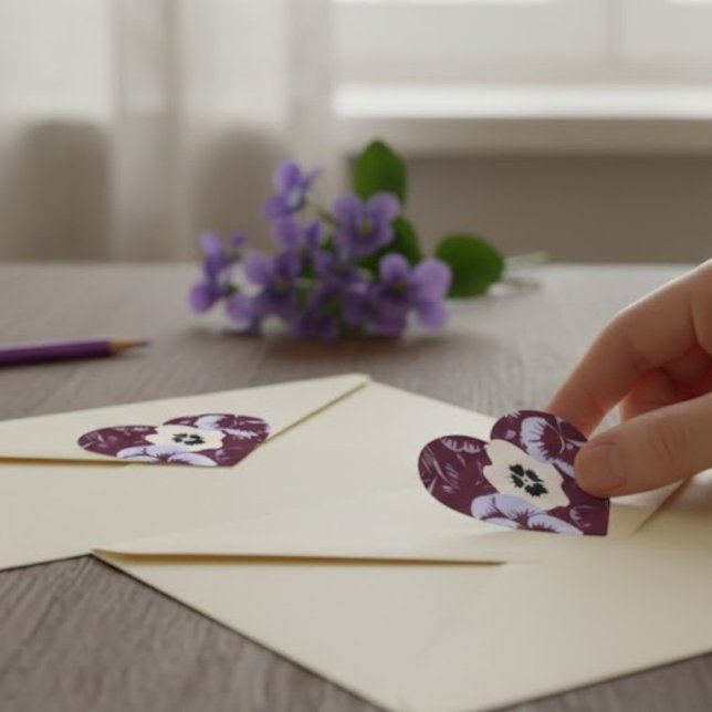 Violet Heart Floral Stickers (Creator Uploaded)