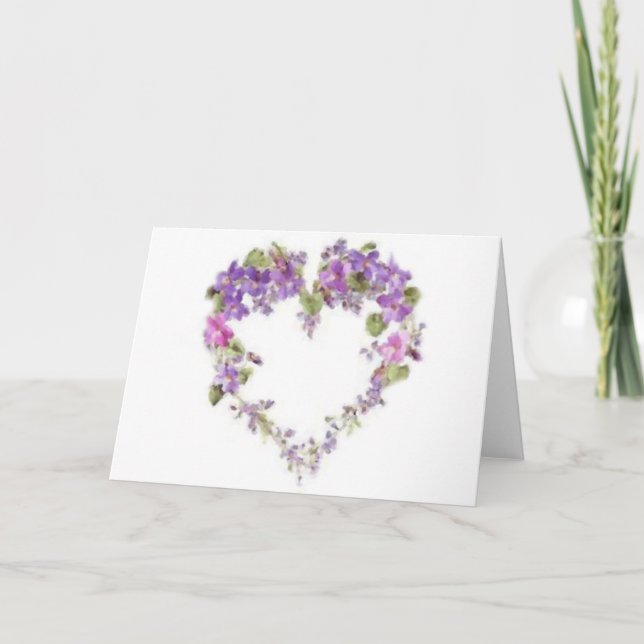 Violet Heart Greeting Card (Front)