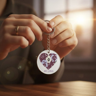 Violet Heart Keychain - "MY LOVE" Edition